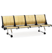 不锈钢木质面沙发排椅HK-S033